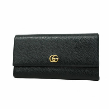 Gucci Gg Marmont Long Wallet 456116 Leather Black