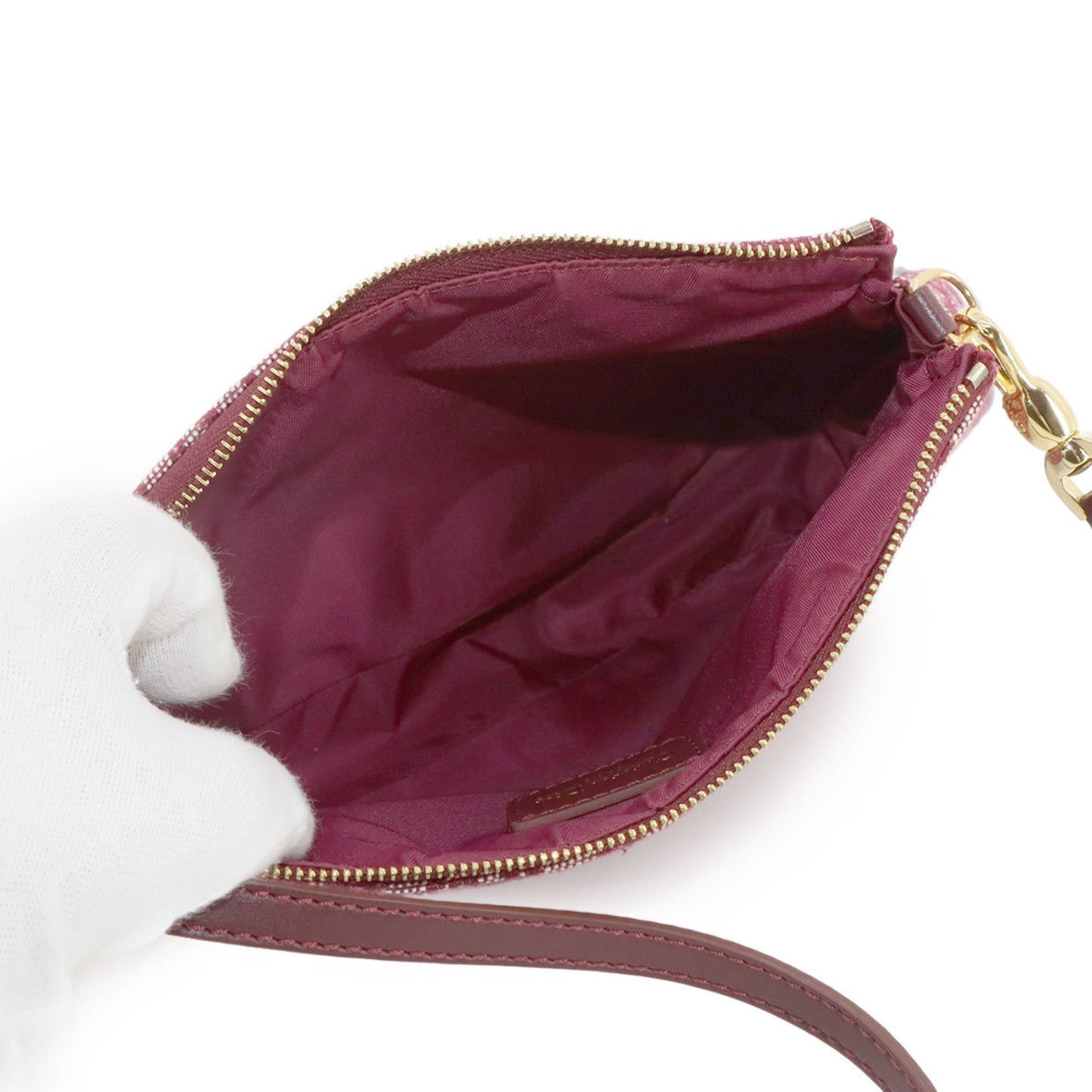 Christian Dior Trotter Saddle Bag Shoulder Pouch Canvas Leather Bordeaux