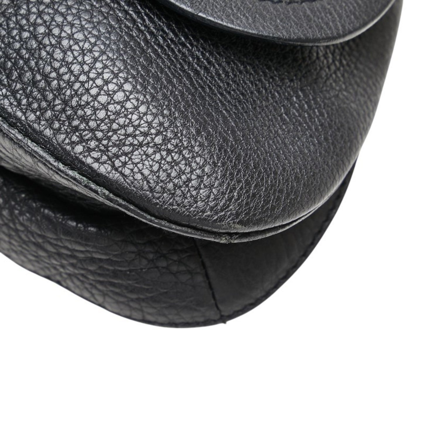 Prada Triangle Logo Plate One-Shoulder Bag Black Leather