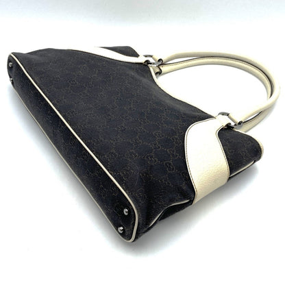 Gucci 179587 001013 Gg Canvas Tote Bag Handbag Leather
