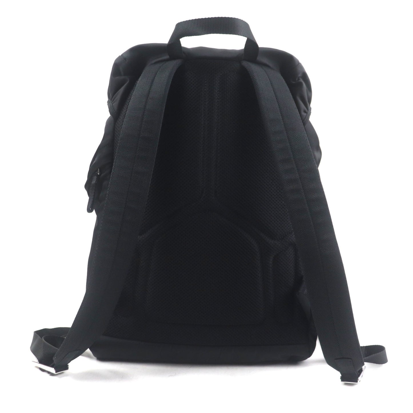 Prada Tessuto Nylon Backpack With Triangle Logo And Plate