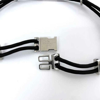 Gucci Wire Belt Ec-23105 Black 83Cm Polyester Metal Gucci Waist Buckle Double
