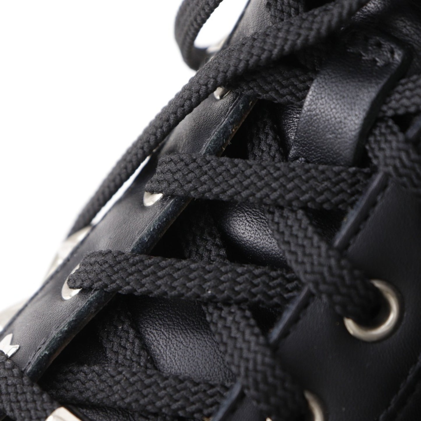 Jimmy Choo Star Studs High-Top Sneakers In Black Leather