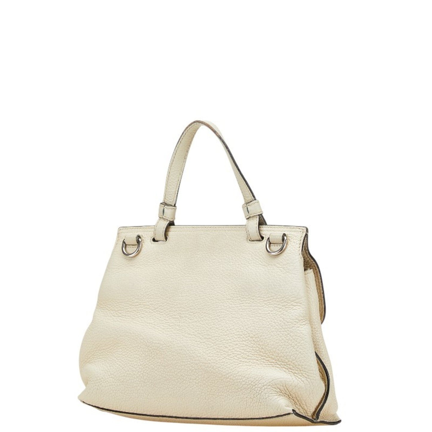 Gucci Daily Bamboo Handbag/Shoulder Bag 2Way 370831 White Leather