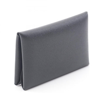 Hermes Herms Calvi Duo Wallet/Coin Case Leather Wallet Veau Madame