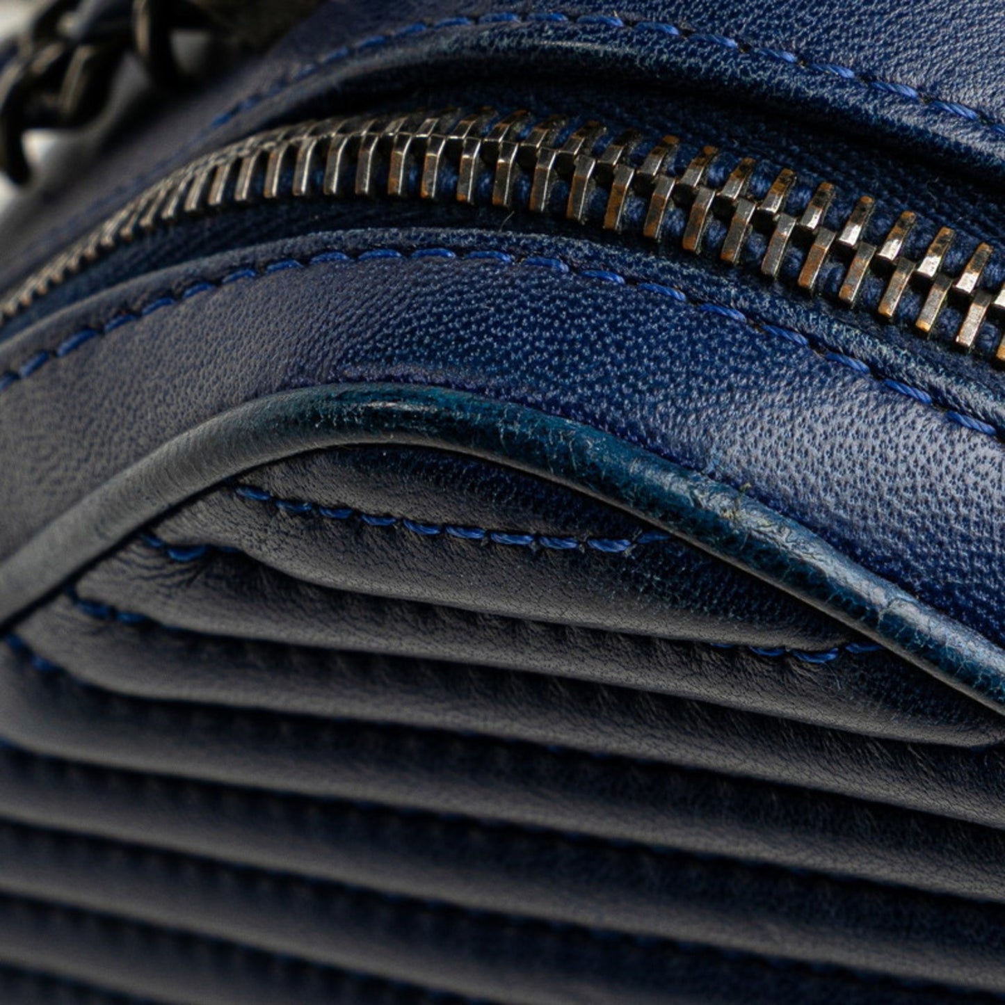 Chanel Boy Chanel Chain Shoulder Bag Camera Navy Lambskin