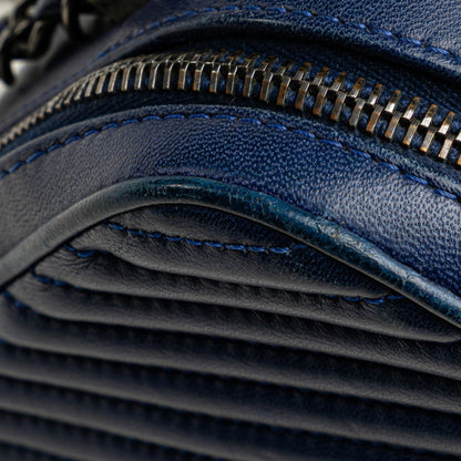 Chanel Boy Chanel Chain Shoulder Bag Camera Navy Lambskin