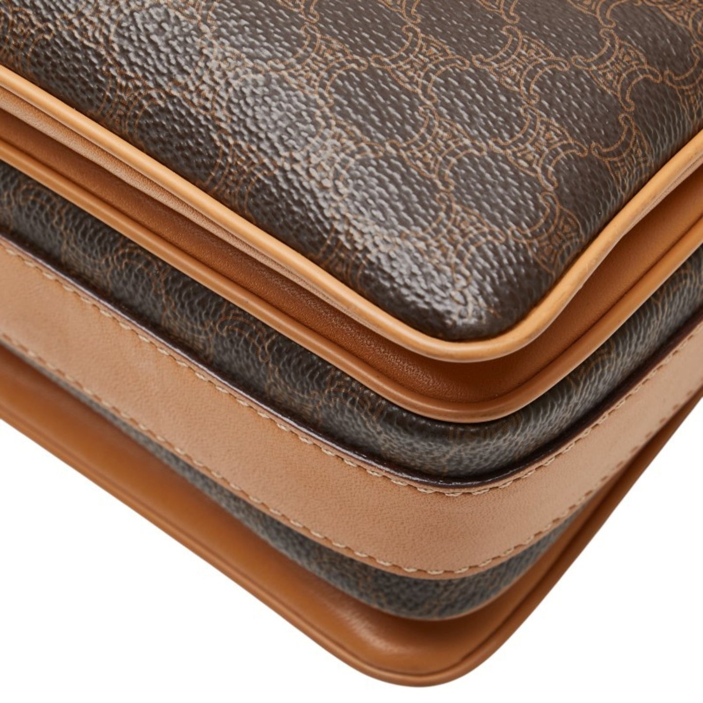 Celine Macadam Crossbody Shoulder Bag In Brown