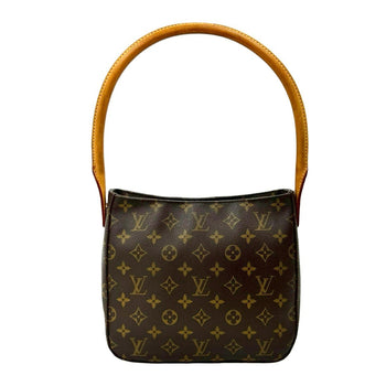 Louis Vuitton Vintage Looping Mm Monogram Leather Semi-One Shoulder Bag Brown 25709