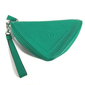 Prada 2Ne054 Embossed Triangle Plate Pouch Clutch Bag