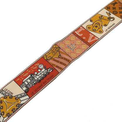 Louis Vuitton Louis Vuitton Bandeau Bb Scarf Judelouis M70856 Silk Brown/Red Rt0138