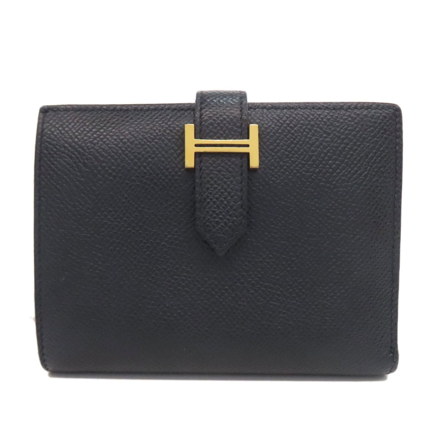 Hermes Herms Bearn Compact Bifold Wallet With Gold Hardware