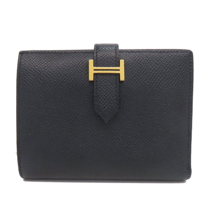 Hermes Herms Bearn Compact Bifold Wallet With Gold Hardware