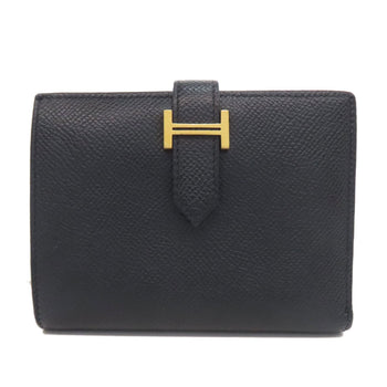 Hermes Herms Bearn Compact Bifold Wallet With Gold Hardware