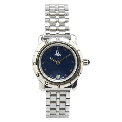 Fendi 860L Quartz Watch With Black Dial And Stainless Steel