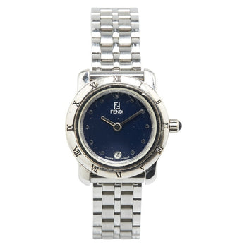 Fendi 860L Quartz Watch With Black Dial And Stainless Steel