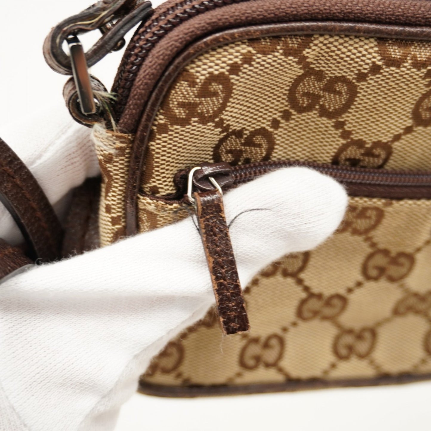 Gucci Shoulder Bag Gg Canvas 124616 Beige Brown