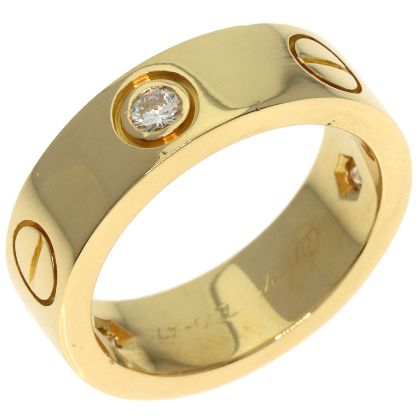 Cartier Love Ring Half Diamond #47 18K Yellow Gold