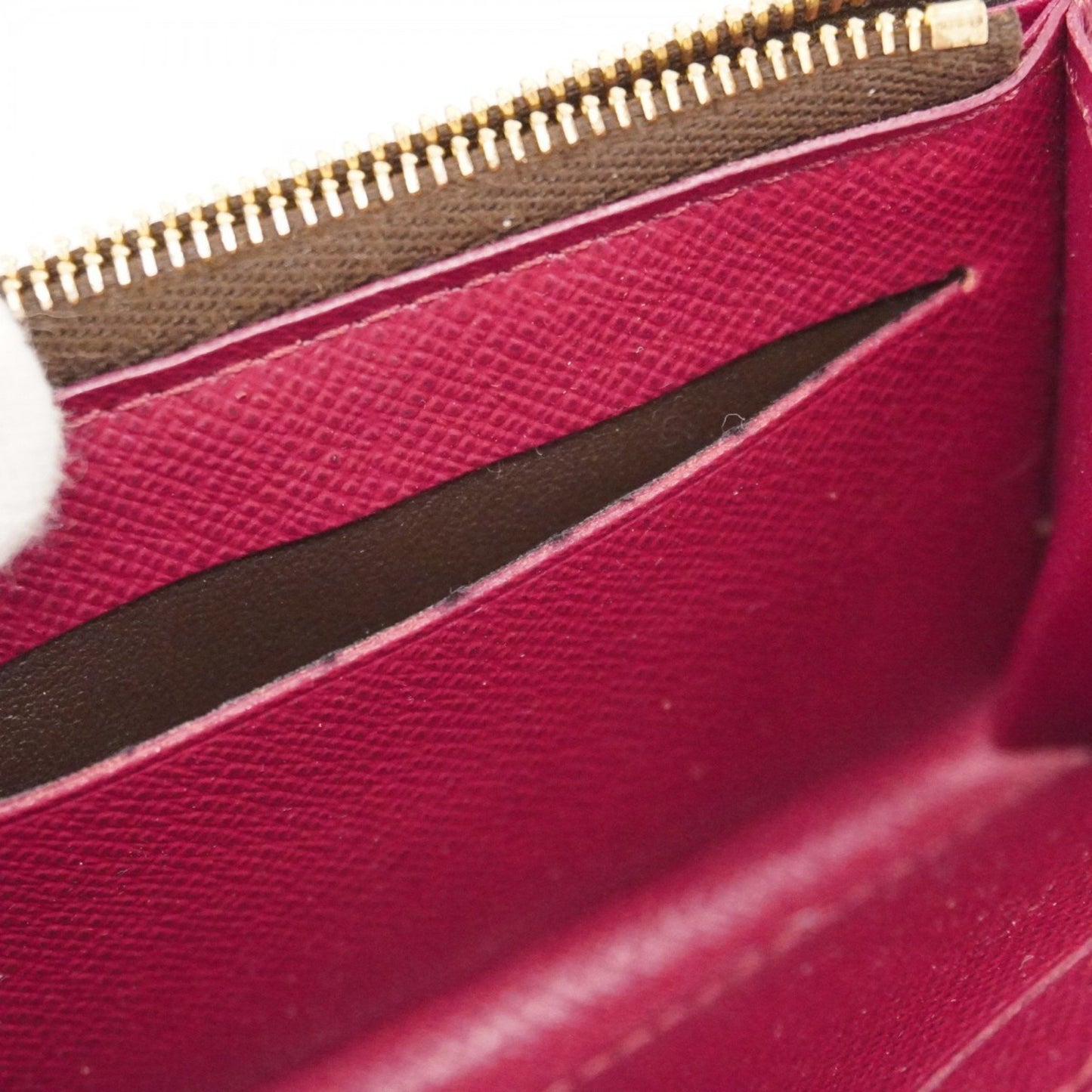 Louis Vuitton Monogram Porte Monnaie Wallet/Coin Case M41939 Brown Fuchsia