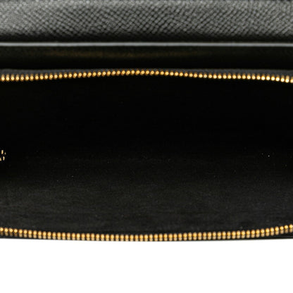 Christian Dior Dior Caro Double Pouch Shoulder Bag Black Leather