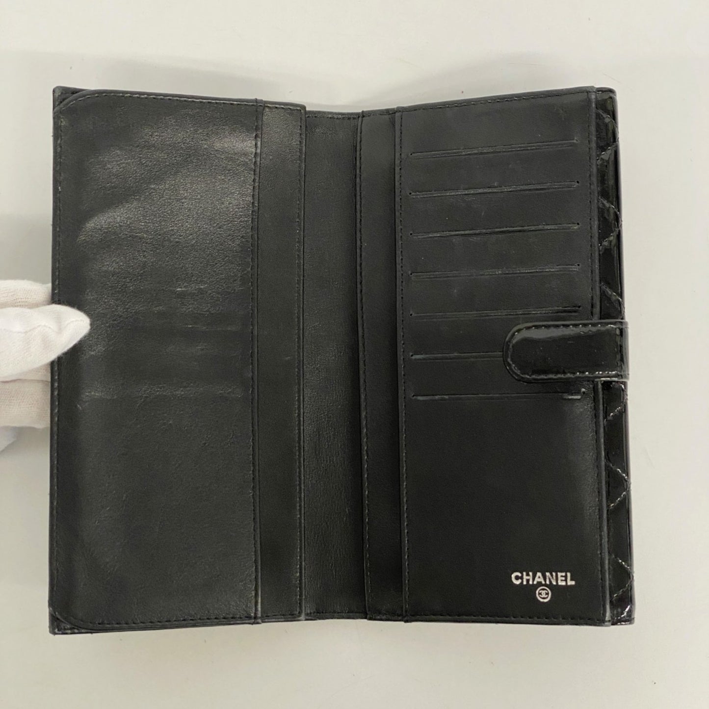 Chanel Matelasse Patent Leather Long Wallet