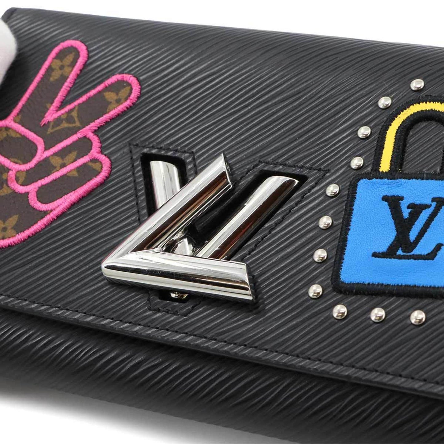 Louis Vuitton Lv Stories Epi Leather Portefeuille Twist Chain Wallet
