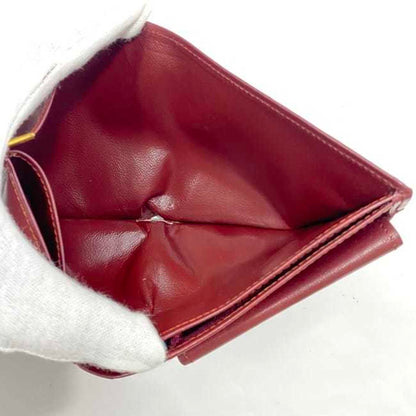 Cartier Bi-Fold Wallet Ec-23427 Bordeaux Must Leather Compact Folding