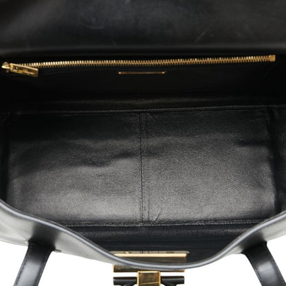 Salvatore Ferragamo Gancini Tote Bag Shoulder Black Leather
