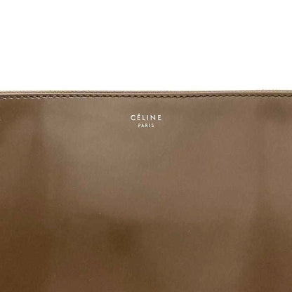 Celine Clutch Bag Brown Pouch Patent Leather Celine Punching 103713Ab4 07Oc Clutch Pouch