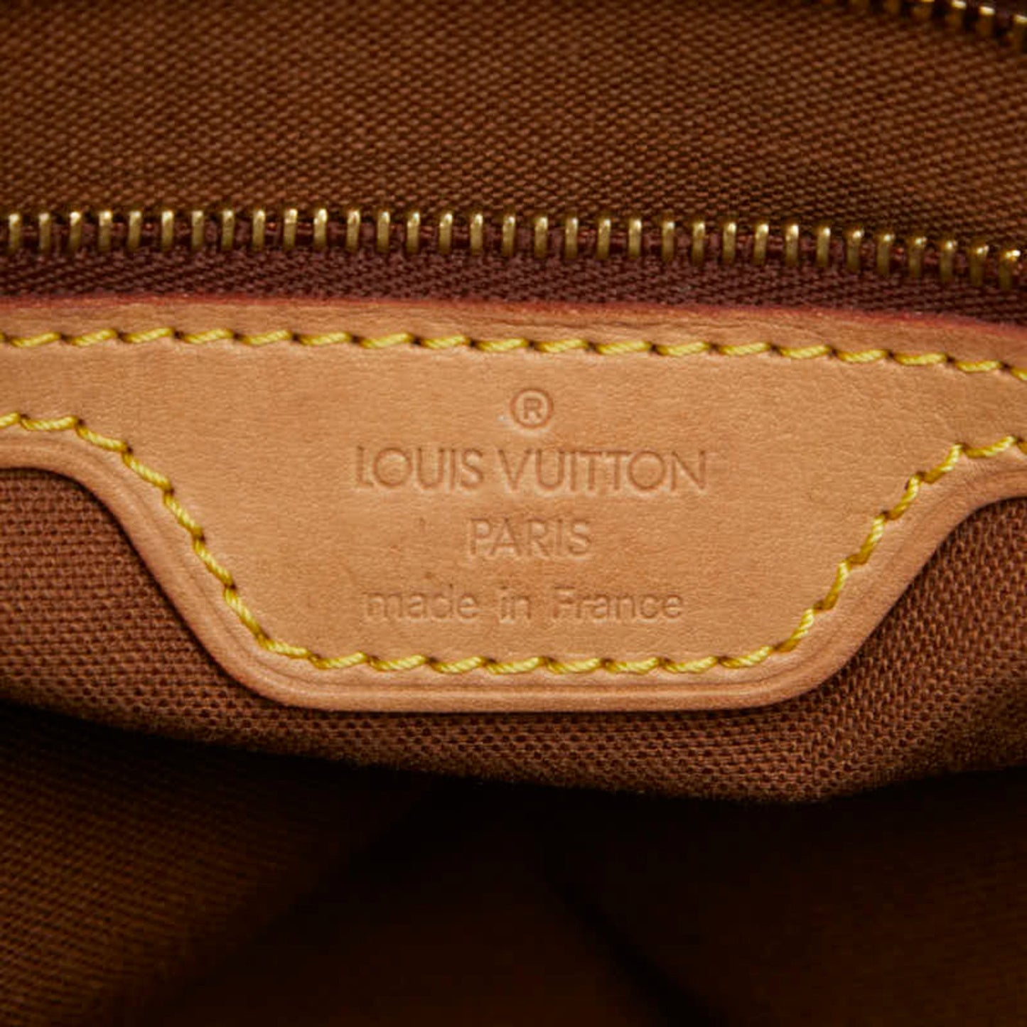 Louis Vuitton Monogram Cabas Piano Handbag Tote Bag M51148 Brown Leather