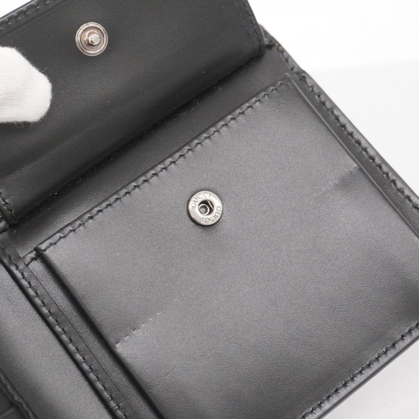 Gucci Wallet Guccissima 473922 Leather Black