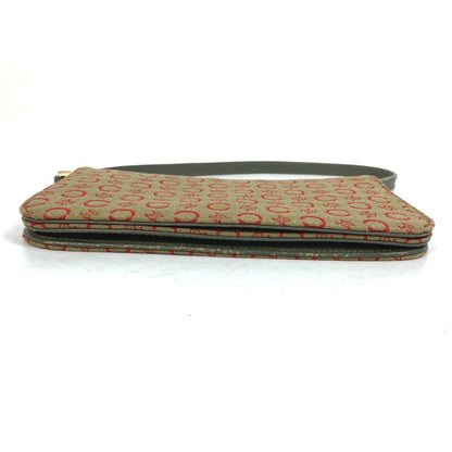 Celine Cmacadam Bag Mini Hand Bag Accessory Pouch Khaki X Red