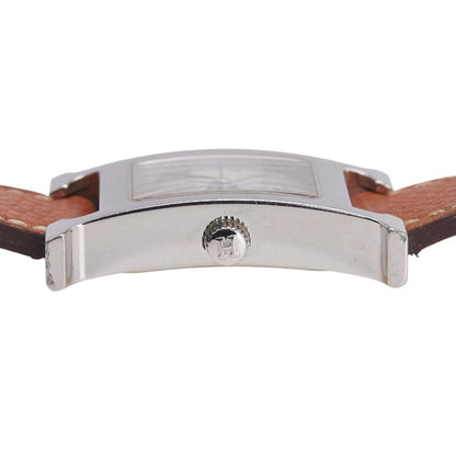 Herms H Watch Hh1.210 Quartz Silver Dial Stainless Steel Leather