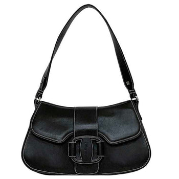 Salvatore Ferragamo Bag Ec-21595 Black Bk-21 3764 Leather Flap