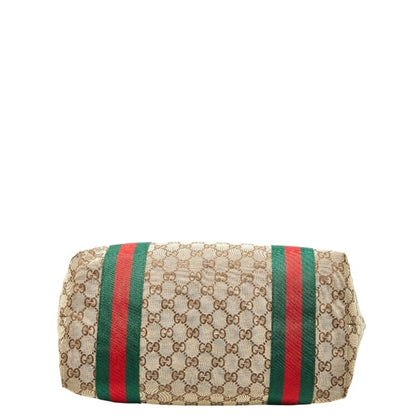 Gucci Gg Canvas Sherry Line Jolie Tote Bag Shoulder 211970 Beige Brown Enamel