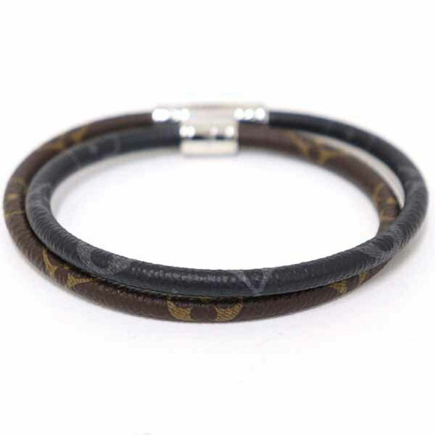 Louis Vuitton Keep It Bracelet Monogram Eclipse Macassar Brown Black S