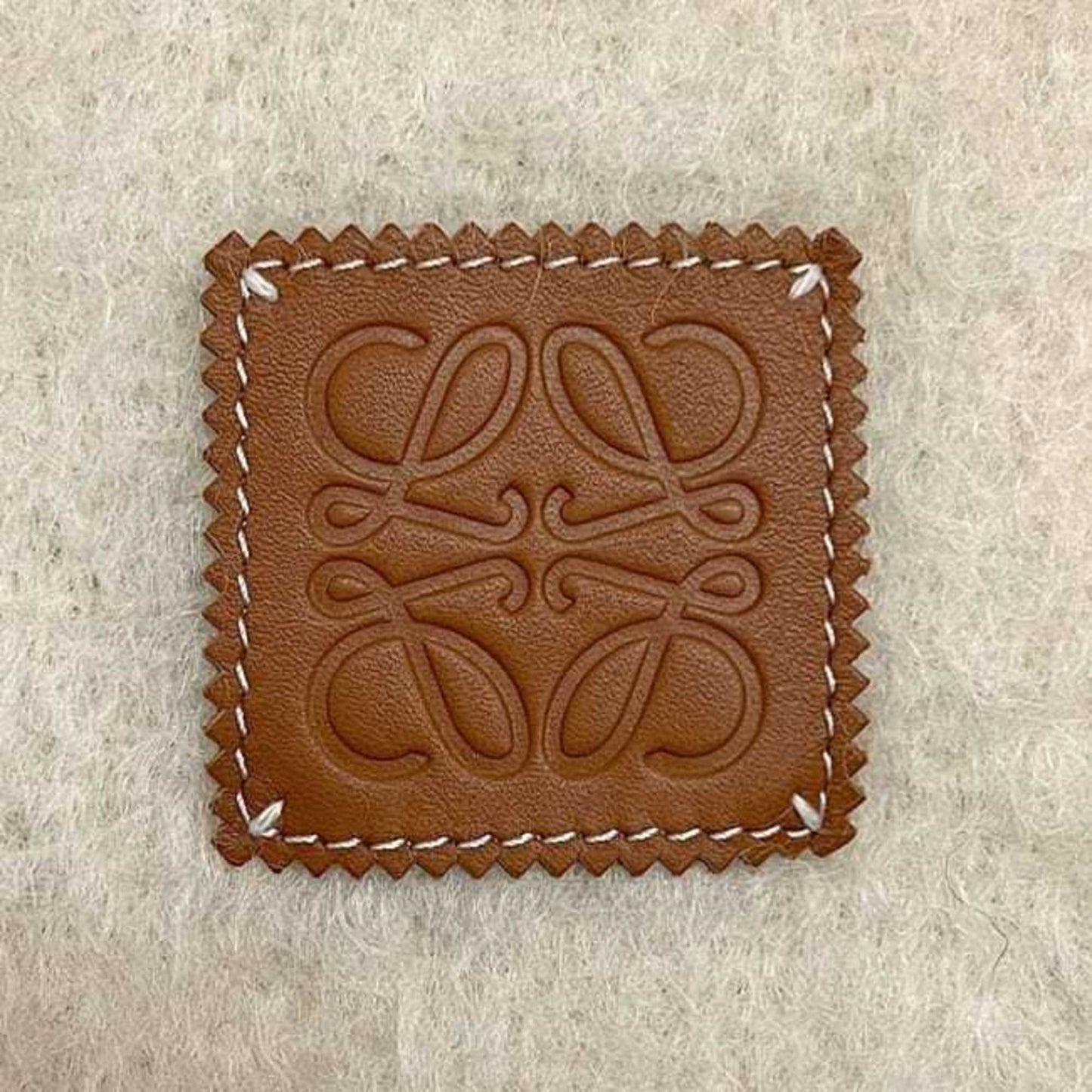 Loewe Scarf Ec-24416 Natural Beige Anagram Mohair Wool A-28003861 White Long