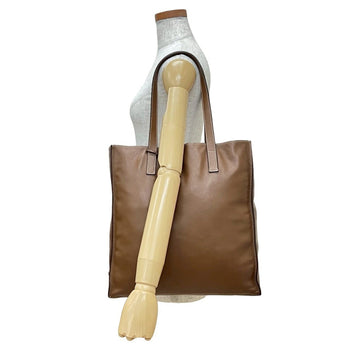 Prada Prada Triangle Logo Leather Tote Bag