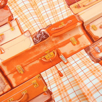 Hermes Herms Carr 40 H En Voyage Scarf/Muffler In Orange Silk