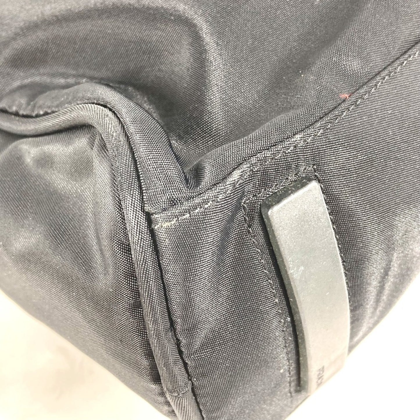 Prada Triangle Logo Plate Handbag In Nylon