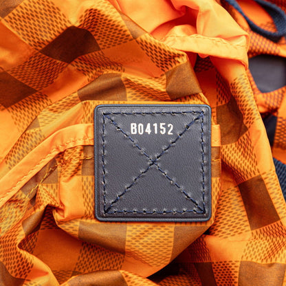 Louis Vuitton Damier Aventure Backpack N41188 Orange Navy Nylon Leather