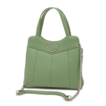 Gucci Petite Gg Small Tote Bag In Green Leather
