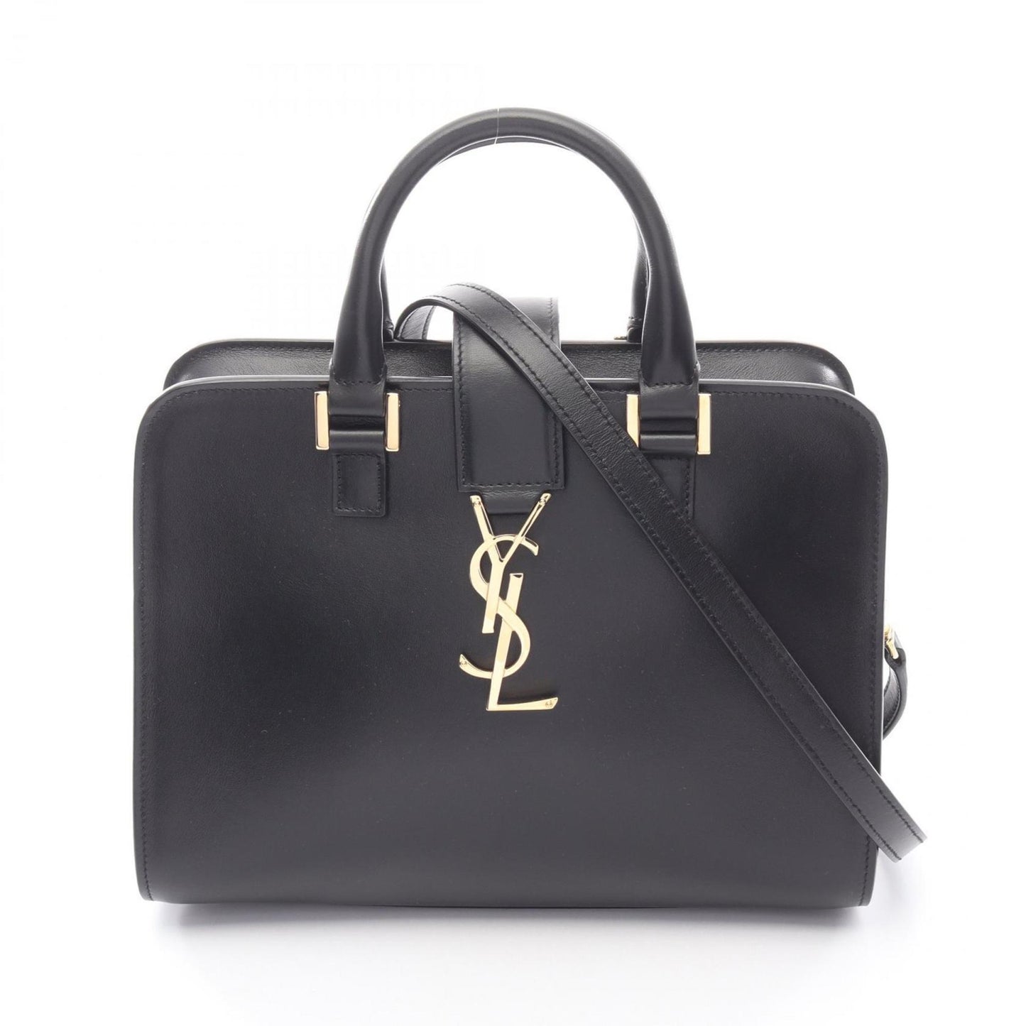 Yves Saint Laurent Saint Laurent Paris Monogram Baby Cabas Handbag In Black Leather