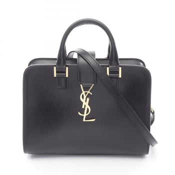 Yves Saint Laurent Saint Laurent Paris Monogram Baby Cabas Handbag In Black Leather