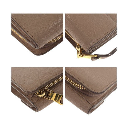 Miu Miu Miu Ribbon Pink Gold Hardware Leather Folding Wallet Compact