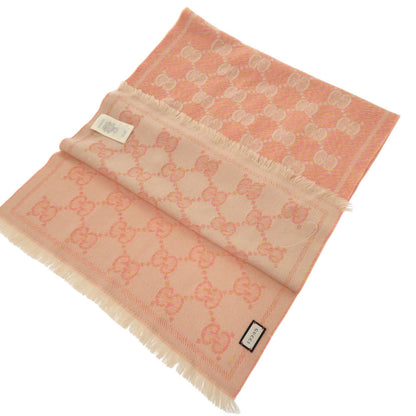 Gucci 627011 Wool Pink Stole Scarf Yellow 0504 Gucci