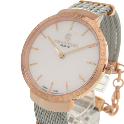 Unused Charriol Saint-Tropez Stainless Steel White Shell