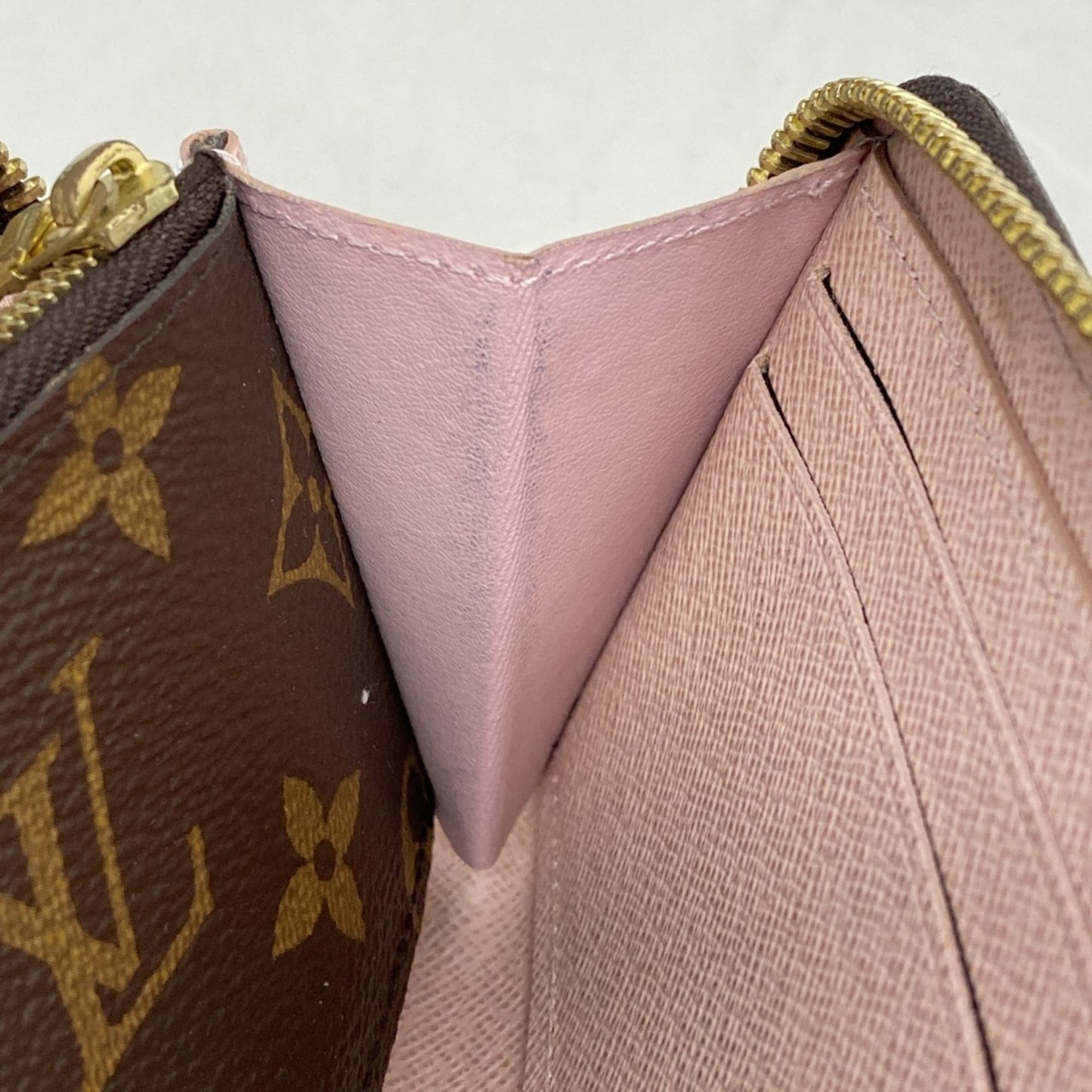 Louis Vuitton Monogram Portefeuille Clemence Long Wallet M61298 Brown Rose Ballerine