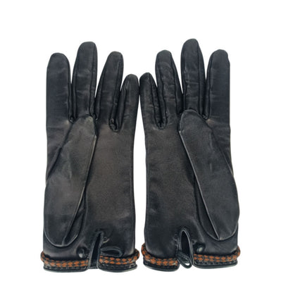 Hermes Jumbo Black Leather Gloves