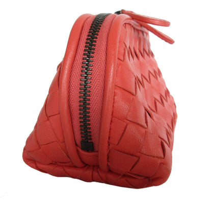 Bottega Veneta Pouch Bag Intrecciato Leather Orange Pink